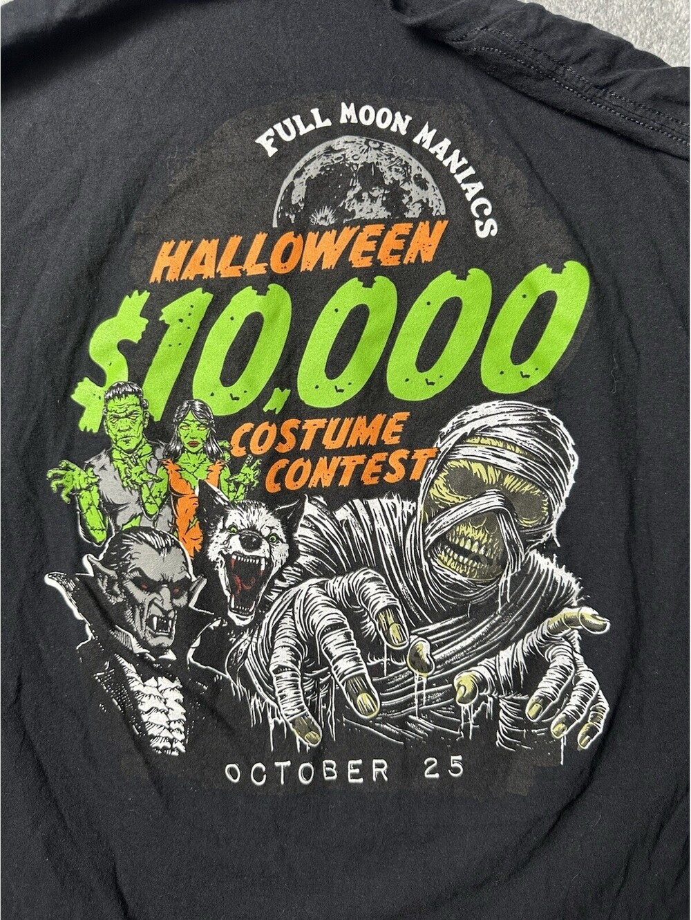 Hard Rock Tulsa Halloween T Shirt XL Full Moon Maniacs Horror Casino Gildan